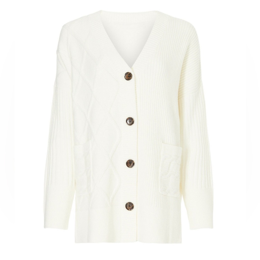 Osman Oversized Asymmetric Patchwork Cable Knit B… - image 5